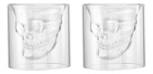 2x  Skull- Glas, Totenkopf- Whiskygläser Scotchgläser Cocktail