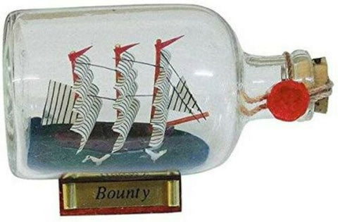 Kleines Flaschenschiff- Buddelschiff- Schiff in Flasche- Bounty
