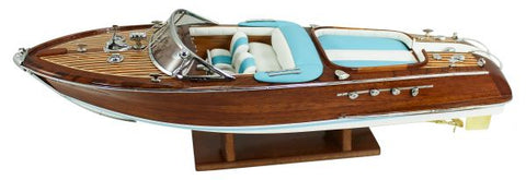 Luxus Sportboot aus Holz, Leder, Metall 67 cm- Motorboot