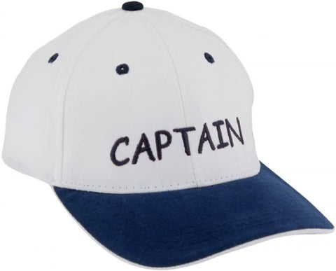Captain- BASECUP Cap Schirmmütze Baumwolle Bestickt- weiß/blau- Unigröße