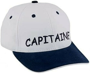 Capitaine- BASECUP Cap Schirmmütze Baumwolle Bestickt- weiß/blau- Unigröße