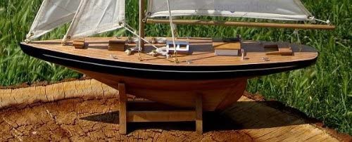 Yacht, Segelschiff, Schiffsmodell Segelyacht Holz 114 cm