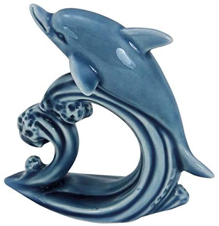 Kleiner Delphin- glasiert- Maritime Deko- Figur