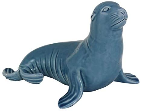 Seehund- glasiert- Maritime Deko- Figur Robbe 24 cm