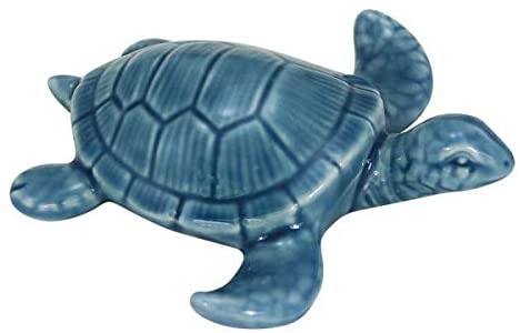 Kleine Schildkröte- glasiert- Maritime Deko- Figur