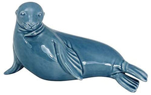 Seehund- glasiert- Maritime Deko- Figur Robbe 20 cm