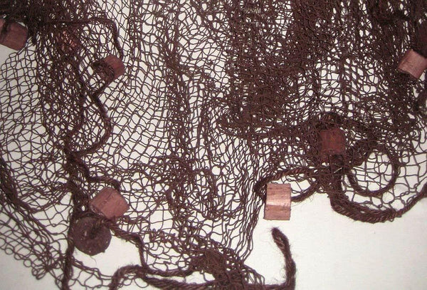 Fischernetz mit Schwimmern - 340x 340- Farbe braun- Dekonetz