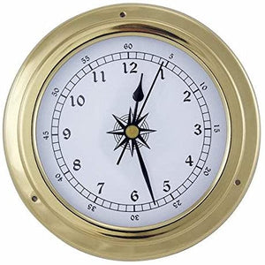 Uhr- in Bullaugenform aus Messing- Durchmesser 14,5 cm