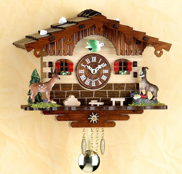 Original Schwarzwald-GEMSE- Kuckucksuhr mit Nachtabschaltung, Kuckucksruf - Cuckoo Clocks- Germany Black Forest
