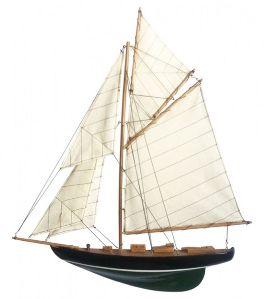 Halbmodell auf Holzbrett+ Yacht Schiffsmodell 62 cm