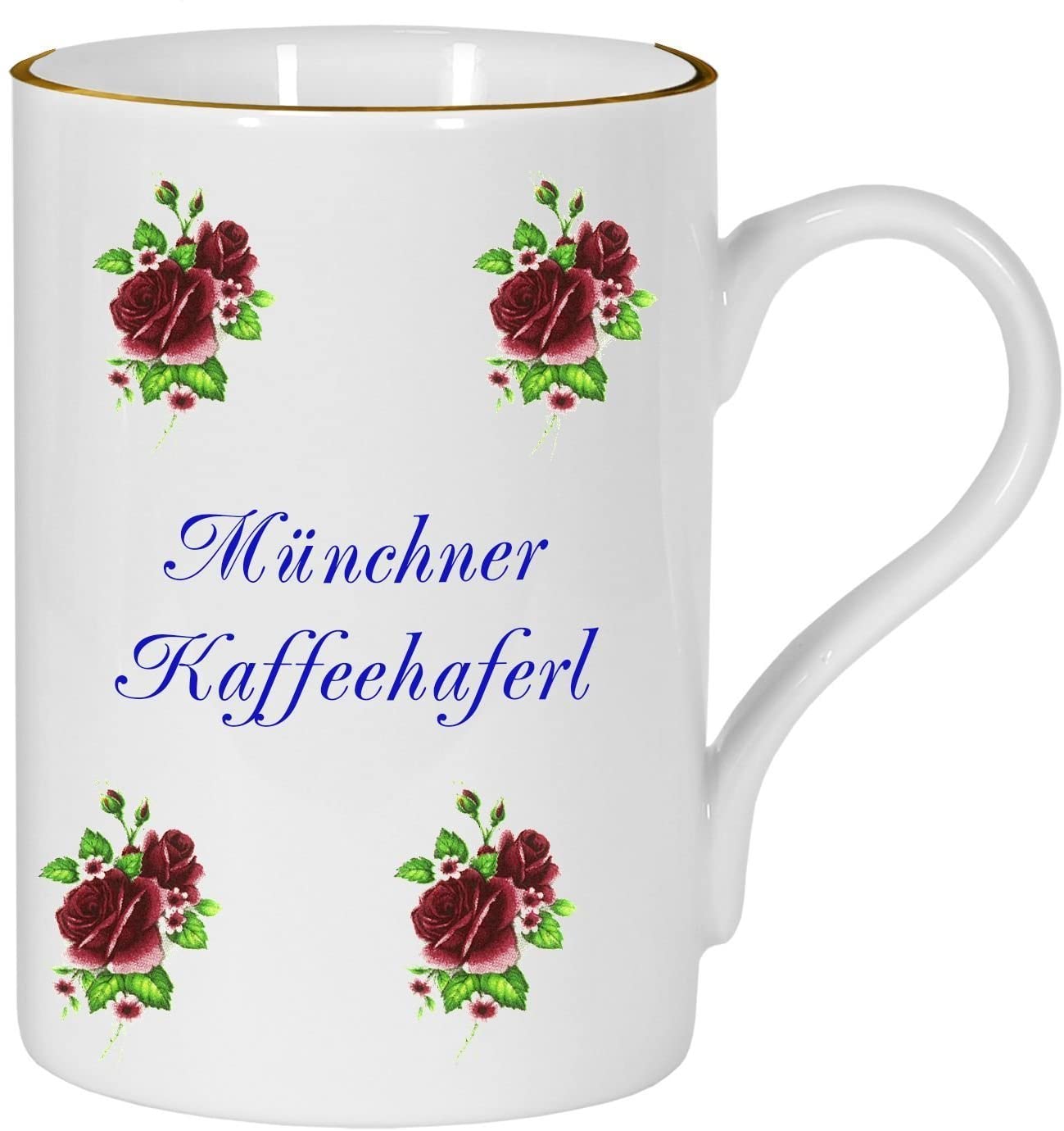 Porzellan - Tasse, Kaffeepott, Becher- München- Motiv Rosen gestreut