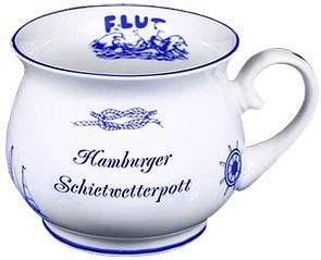 Porzellan- Tasse, Kaffeepott, bauchiger Becher- Hamburg -deutsches Produktdesign