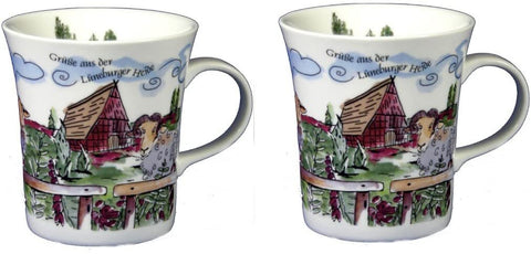 2 Stück- Porzellan- Tasse, Kaffeepott, Becher - Grüße aus Lüneburg - maritim -deutsches Produktdesign