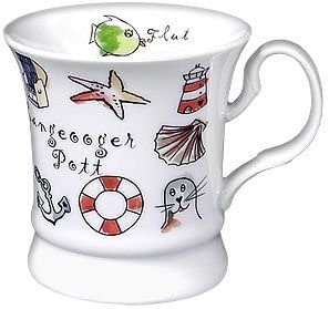 Porzellan- Tasse, Kaffeehaferl, Becher - Langeooger Pott - maritim -deutsches Produktdesign