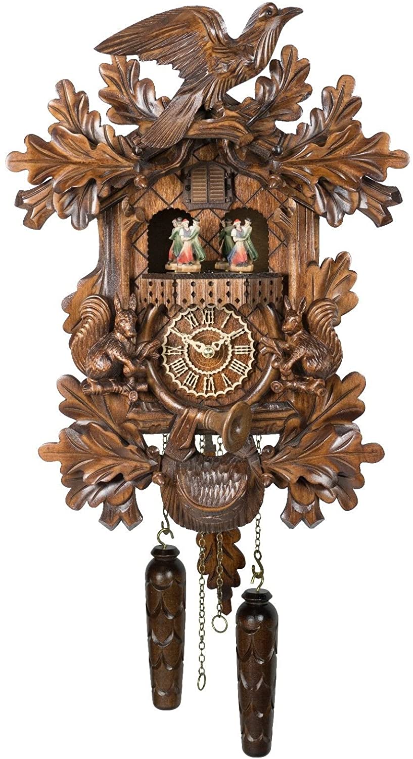 Original Schwarzwald-Kuckucksuhr- drehende Tänzer- 12 Melodien-Kuckuck- Cuckoo Clock- Trenkle Uhr