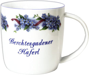 2er Set- Porzellan- Tasse, Kaffeepott, Becher - Berchtesgaden - Motiv Vergißmeinnicht