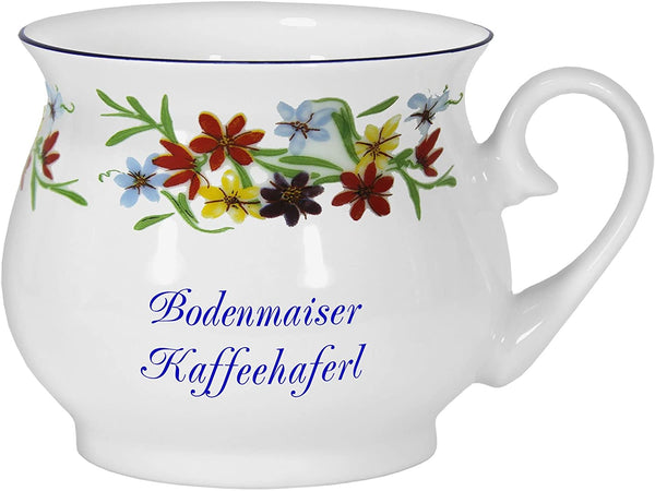 2er Set- Porzellan - Tasse, Kaffeepott, Kugel Becher- Bodenmais- Motiv Blumenranke