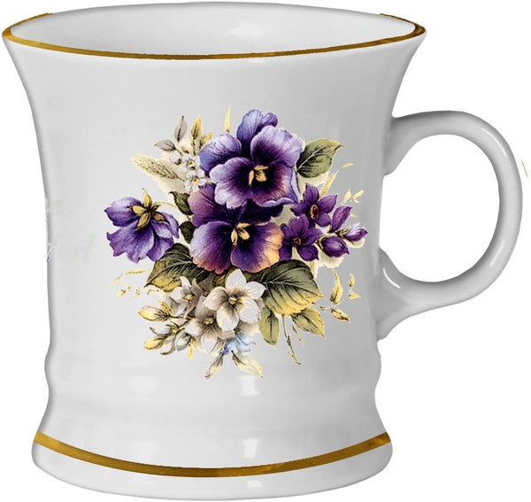 Porzellan - Tasse, Haferl, Kaffeepott, Becher- Motiv Stiefmütterchen