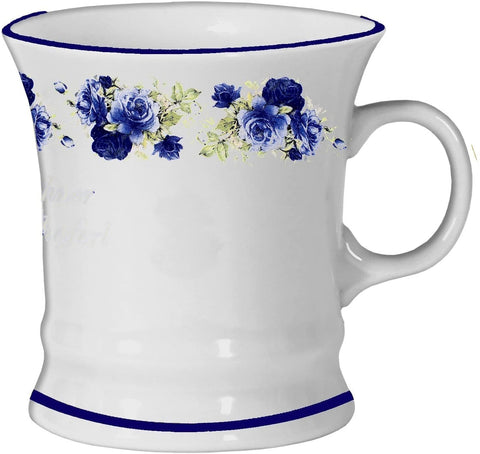 Taza de porcelana, taza, cafetera, taza con motivo de ramo de rosas azules 