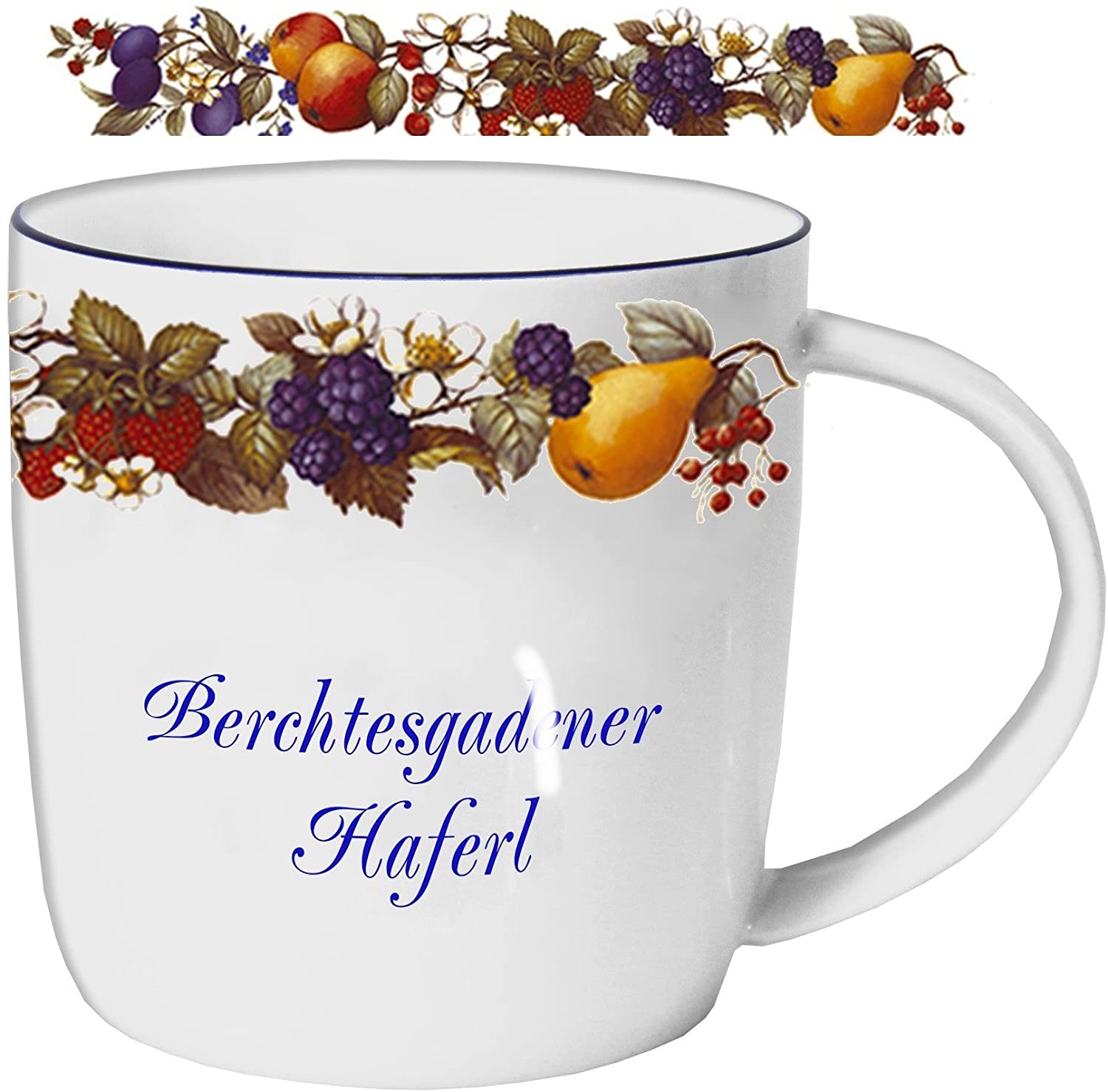 Porzellan- Tasse, Kaffeepott, Becher - Berchtesgaden- Obstranke - deutsches Produktdesign