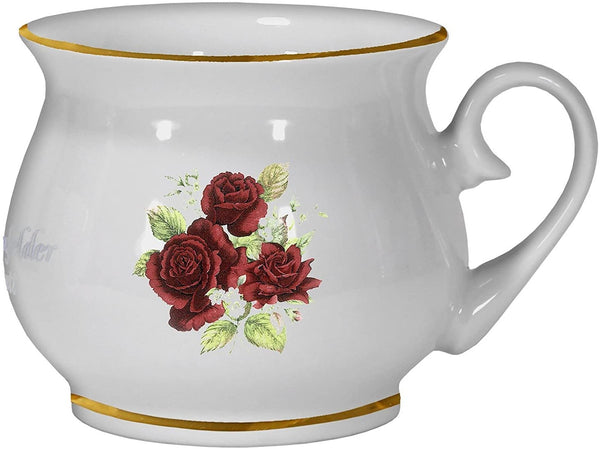 Porzellan - Tasse, Kaffeepott, Kugel Becher- Motiv Rosenstrauß