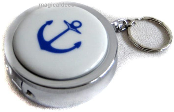 maritimer Taschen- Aschenbecher - Metall/Porzellan- Anker- mit Schlüsselring- Zigarettenablage 6 cm