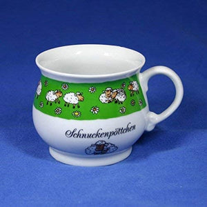 Porzellan- Mini- Tasse, Kugelbecher, Schnapspöttchen, Espresso - Schnuckepöttchen Lüneburg Schafe - maritim -deutsches Produktdesign