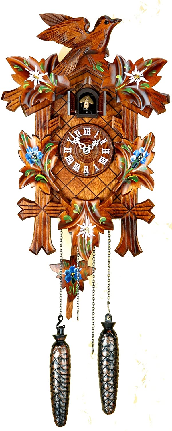 Original Schwarzwald- Kuckucksuhr- Edelweiß- Cuckoo Clock- Trenkle Uhr