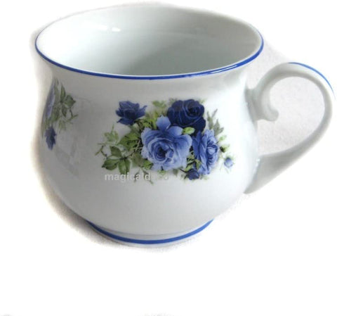 Porzellan - Tasse, Kaffeepott, Kugel Becher- Motiv Blumen- Rundummotiv