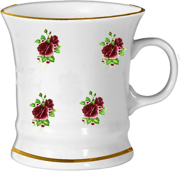 Porzellan - Tasse, Haferl, Kaffeepott, Becher- Motiv Rosen gestreut