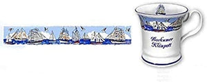 Porzellan- Tasse, Kaffeepott, Haferl - Borkum- Segelschiffe - deutsches Produktdesign