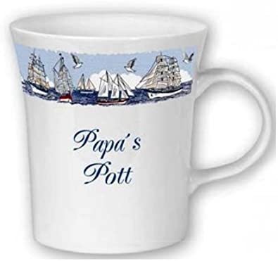 Maritim Porzellan- Tasse, Kaffeepott, Becher- Papas Pott- deutsches Produktdesign