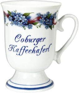 Porzellan- Tasse, Kaffeepott, Becher - Coburg- Motiv Vergißmeinnicht