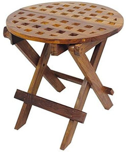 Runder Tisch- Beistelltisch aus Holz- Gartentisch, Campingtisch, Klapptisch, Kajütentisch