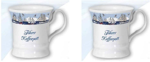 2er Set- Maritim Porzellan- Tasse, Kaffeepott, Becher- Föhrer Kaffeepott -deutsches Produktdesign