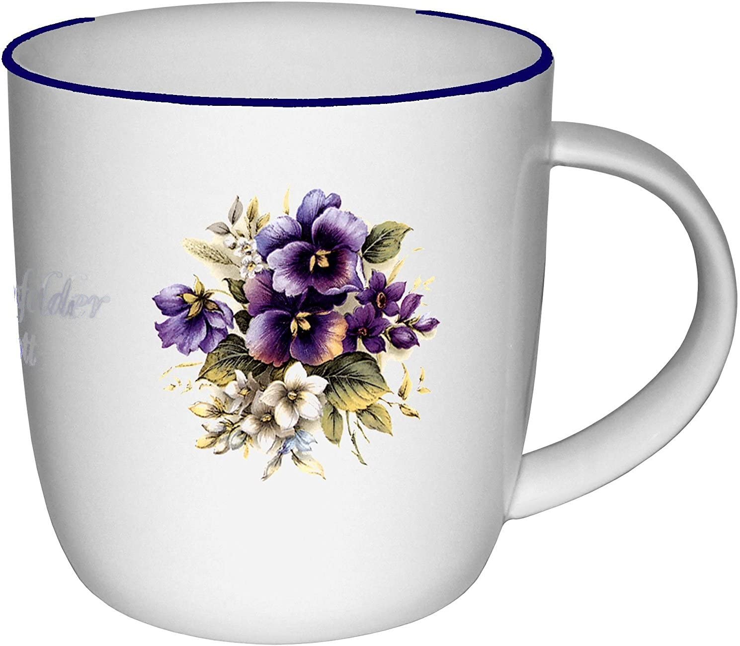 Porzellan - Tasse, Kaffeepott, Becher- Motiv Stiefmütterchen