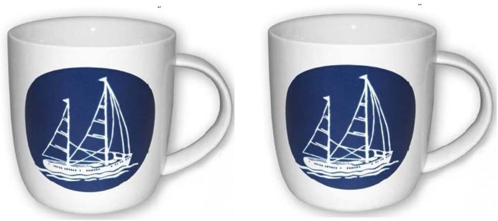 2 Stück- Porzellan- Tasse, Kaffeepott, Becher - Schiff- maritim -deutsches Produktdesign