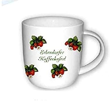 Porzellan- Tasse, Kaffeepott, Becher - Erbendorf- Erdbeeren - deutsches Produktdesign