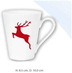 Porzellan- Tasse, Kaffeepott, Becher - Springender Hirsch -deutsches Produktdesign