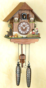 Original Schwarzwald- Kuckucksuhr- Schwarzwaldhaus/Pärchen- Black Forest House and Couple- Cuckoo Clock- Handmade Germany Black Forest
