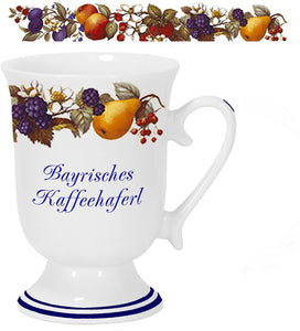 Porzellan- Tasse, Kaffeepott, Becher - Bayern- Obstranke - deutsches Produktdesign