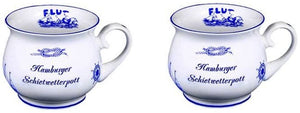 2 Stück- Porzellan- Tasse, Kaffeepott, Kugel- Becher - Hamburg- maritim -deutsches Produktdesign