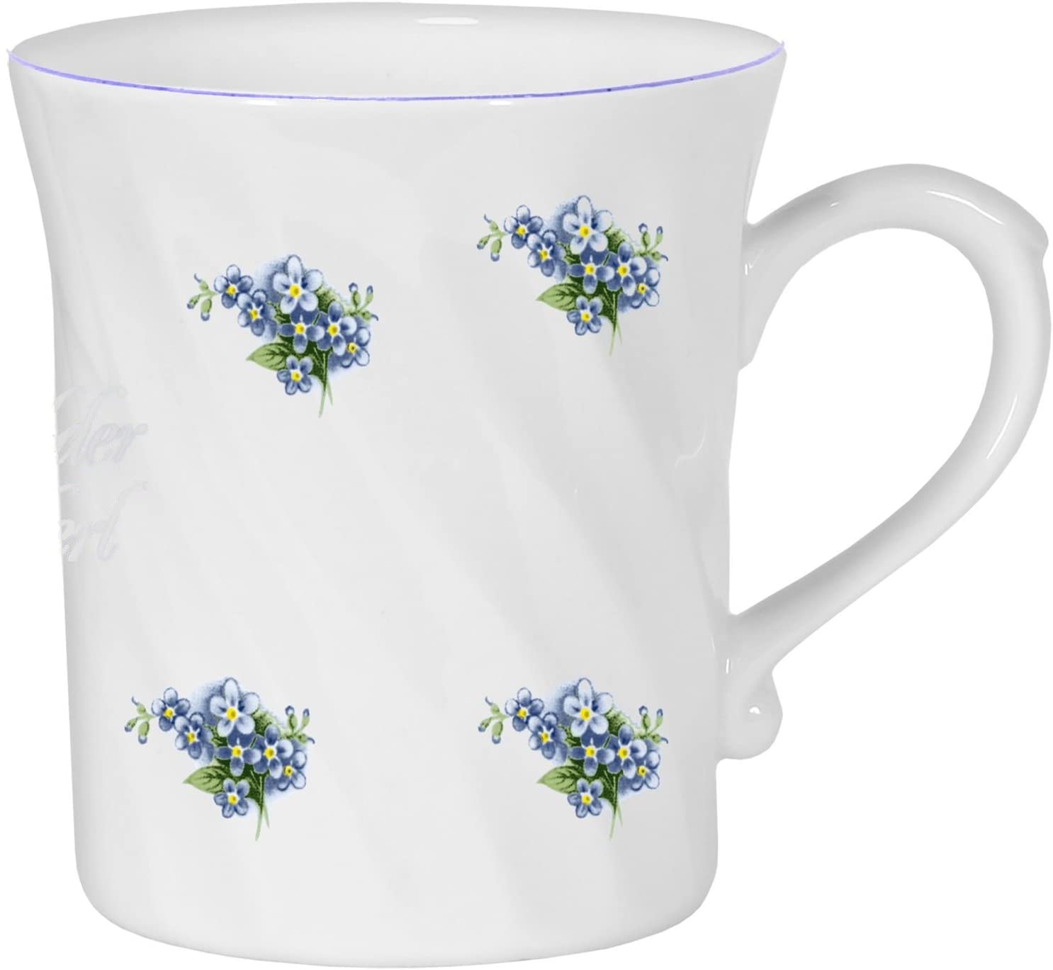 Juego de 2 - porcelana torneada - taza, cafetera, taza - motivo nomeolvides 