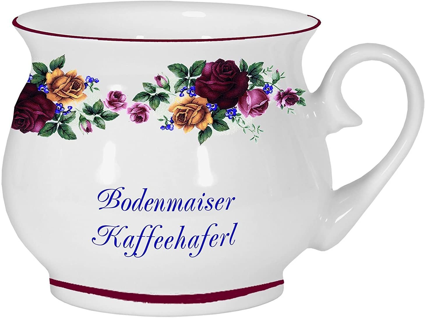 Porzellan - Tasse, Kaffeepott, Kugel Becher- Bodenmais- Motiv Rosenranke