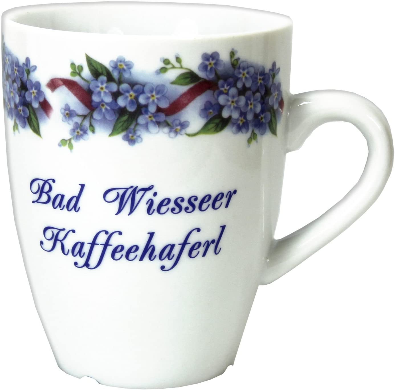 2er Set- Porzellan- Tasse, Kaffeepott, Becher - Bad Wiesseer - Motiv Vergißmeinnicht