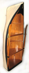 Regal in Bootsform- mit Paddeln- Holz- teilweise bemalt