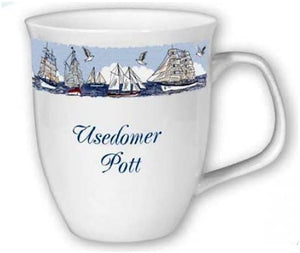 1X- Porzellan- Große Tasse, Kaffeepott, Becher- Usedom -deutsches Produktdesign
