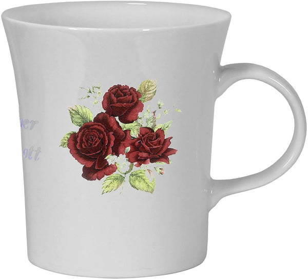 Porzellan konisch- Tasse, Kaffeepott, Becher - Motiv Rosenstrauß