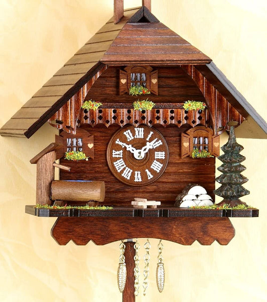 Original Schwarzwald-Glockenhaus- Pendel- Uhr mit Nachtabschaltung, Kuckucksruf - Cuckoo Clock- Trenkle Uhr