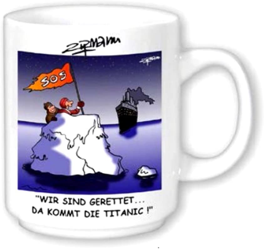 Maritim Porzellan- Tasse, Kaffeepott, Becher- Rettung SOS Titanic -deutsches Produktdesign